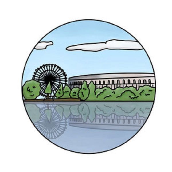 Dutzendteich mit Riesenrad und Kongresshalle